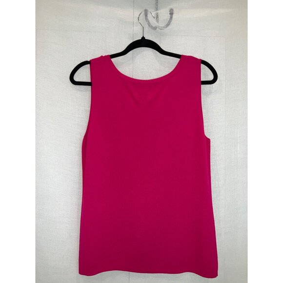 Chico's V-neck Tank top Cool Crepe SL Knit PINK size 1 Medium NEW - Picture 3 of 4